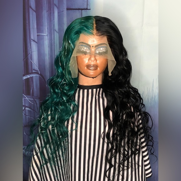 13x6 26inch LaceFront Wig + Custom Color & metallic silver Accents - Picture 5 of 6